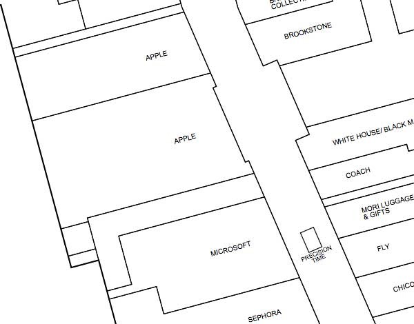 Microsoft neben Apple Store Florida